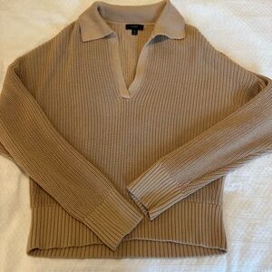 JCrew Collared Cotton Beach Sweater